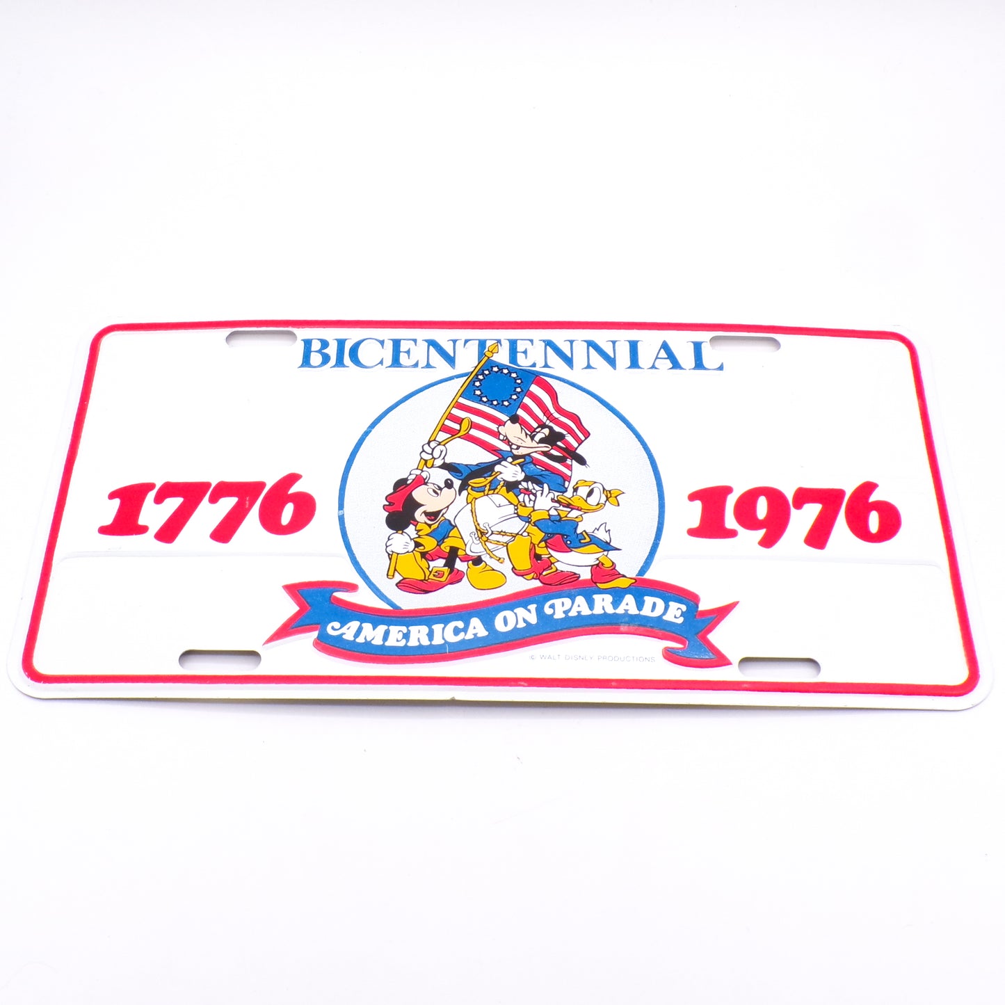 1776-1976 Bicentennial Walt Disney America on Parade Collectible License Plate