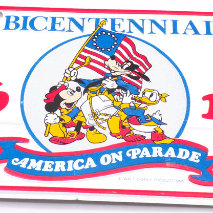 1776-1976 Bicentennial Walt Disney America on Parade Collectible License Plate