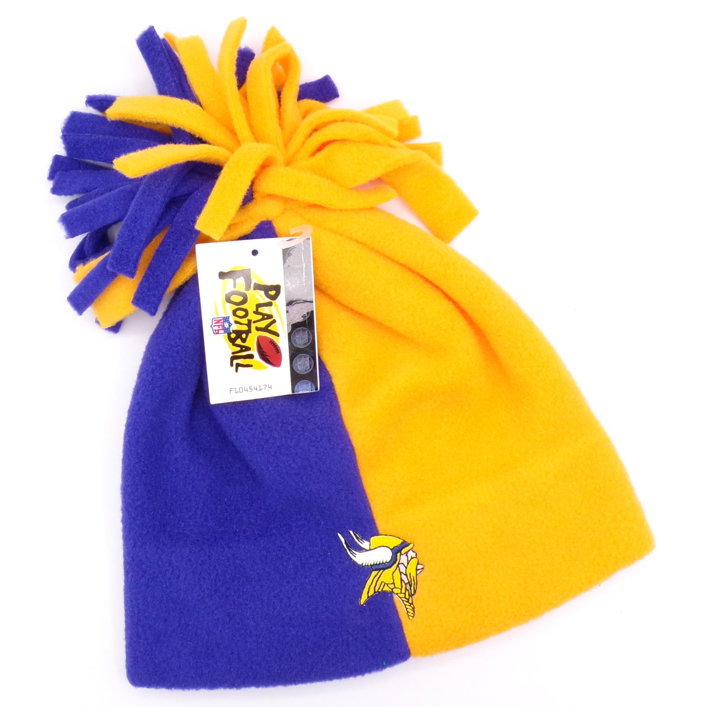 Kids Vintage Purple + Gold Minnesota Vikings Fleece Beanie Hat w/Pom