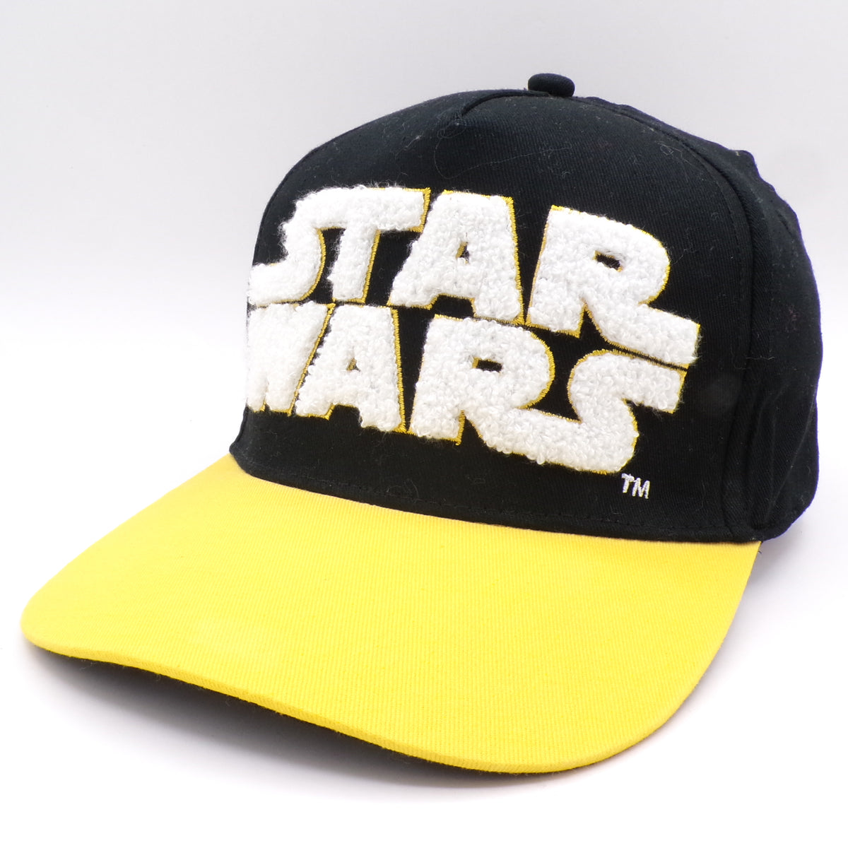 Black + Yellow 3D Puff Star Wars 'May The Force Be w/You' Bill Adjustable Hat - NEW