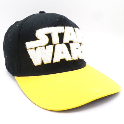 Black + Yellow 3D Puff Star Wars 'May The Force Be w/You' Bill Adjustable Hat - NEW