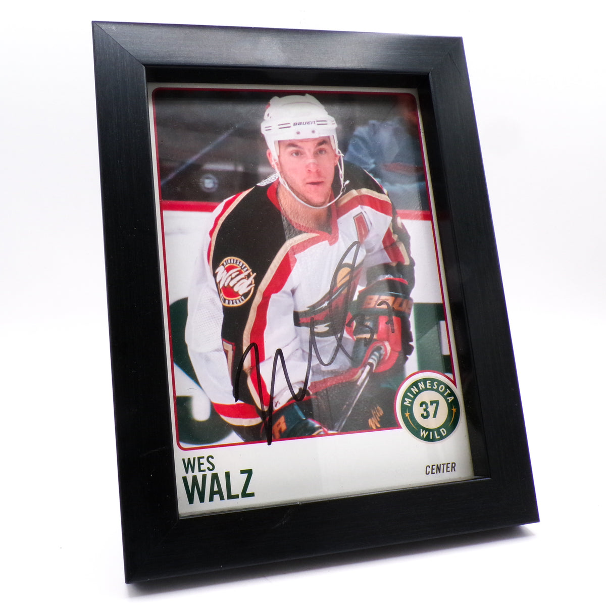 Framed 5" x 7" Minnesota Wild Wes Walz #37 AUTOGRAPHED Photograph