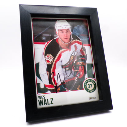 Framed 5" x 7" Minnesota Wild Wes Walz #37 AUTOGRAPHED Photograph