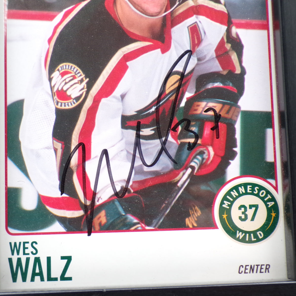 Framed 5" x 7" Minnesota Wild Wes Walz #37 AUTOGRAPHED Photograph