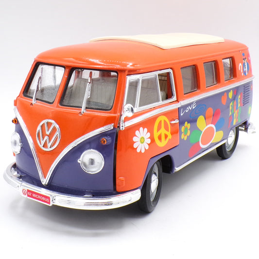 1962 Volkswagon Microbus Van Flower Power 1/18 Scale Die Cast Van