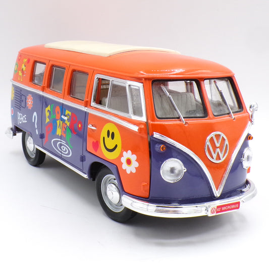 1962 Volkswagon Microbus Van Flower Power 1/18 Scale Die Cast Van