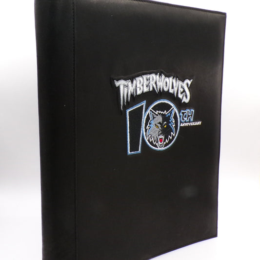 Vintage 1999 MN TImberwolves Embroidered 10th Anniversary Wilsons Leather Folio - Rare