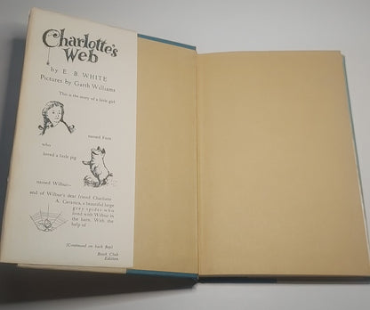Charlotte’s Web by E.B. White Book Club Edition 1952 Harper & Row Garth Williams Hardcover DJ