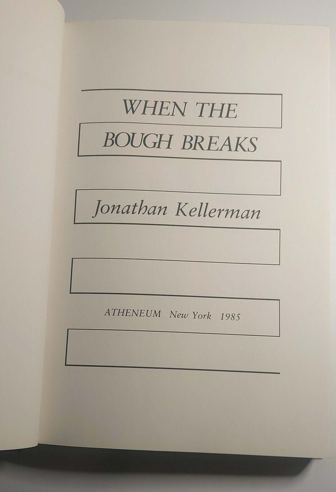 SIGNED Jonathan Kellerman - When the Bough Breaks - First Alex Delaware Novel, First Edition, Mint