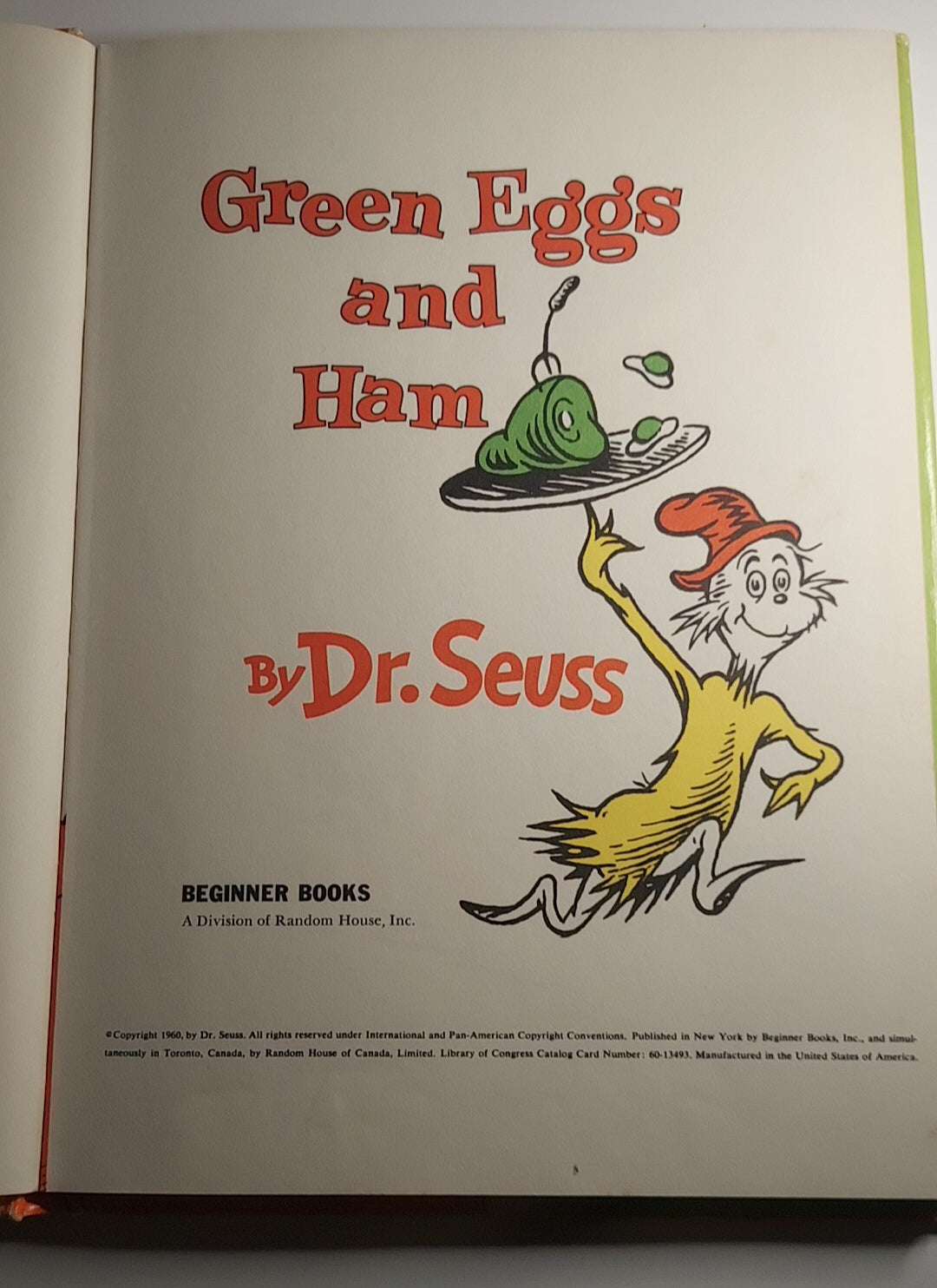 1960 Dr. Seuss Green Eggs And Ham 1st Edition B-16 with Dust Jacket 195/195