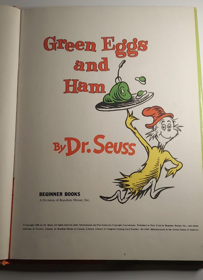 1960 Dr. Seuss Green Eggs And Ham 1st Edition B-16 with Dust Jacket 195/195