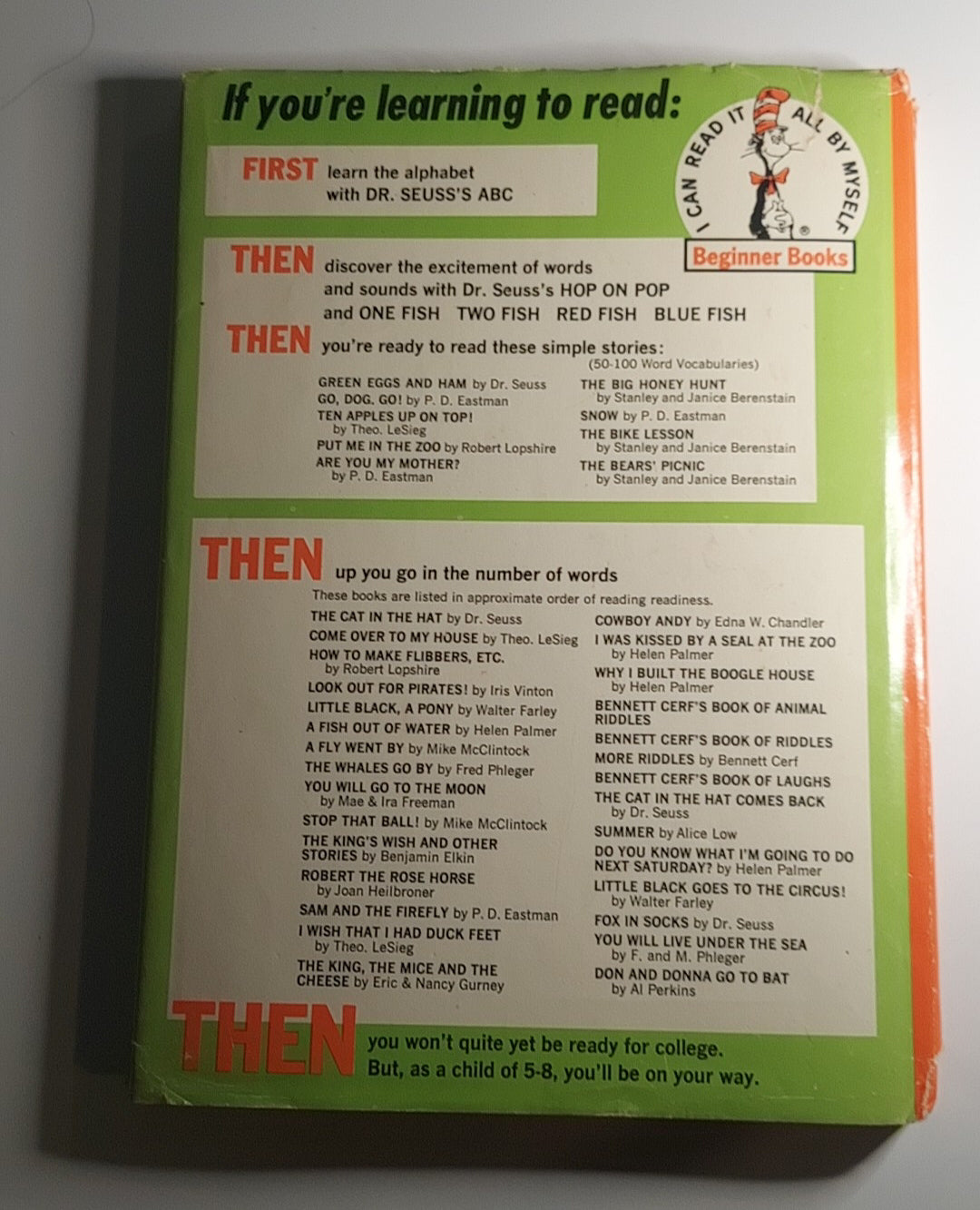 1960 Dr. Seuss Green Eggs And Ham 1st Edition B-16 with Dust Jacket 195/195