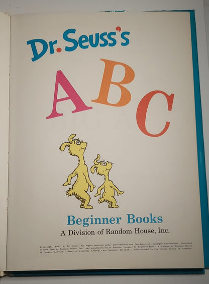 Dr. Seuss's ABC Beginner Book, 1963 1st Editon, 1st Printing Hardcover Dust Jacket - 195/195