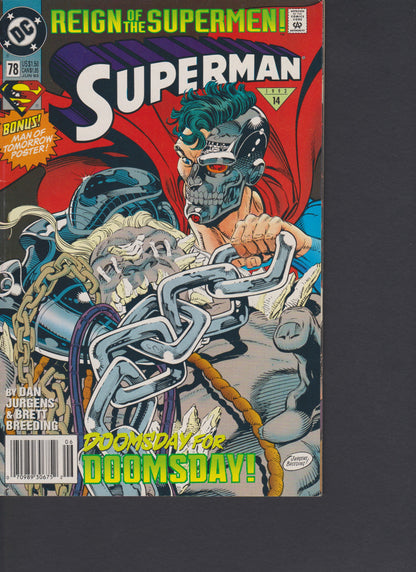 1993 Superman #78 Reign of Superman DC Comics Mint