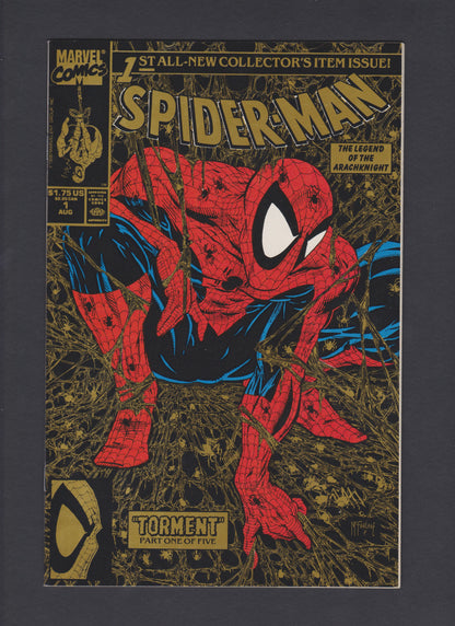 1990 Spiderman #1 Tormet Gold Edition McFarlane High Grade Marvel Comic Book