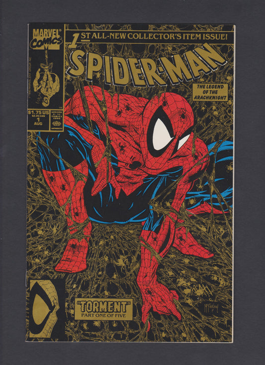 1990 Spiderman #1 Tormet Gold Edition McFarlane High Grade Marvel Comic Book
