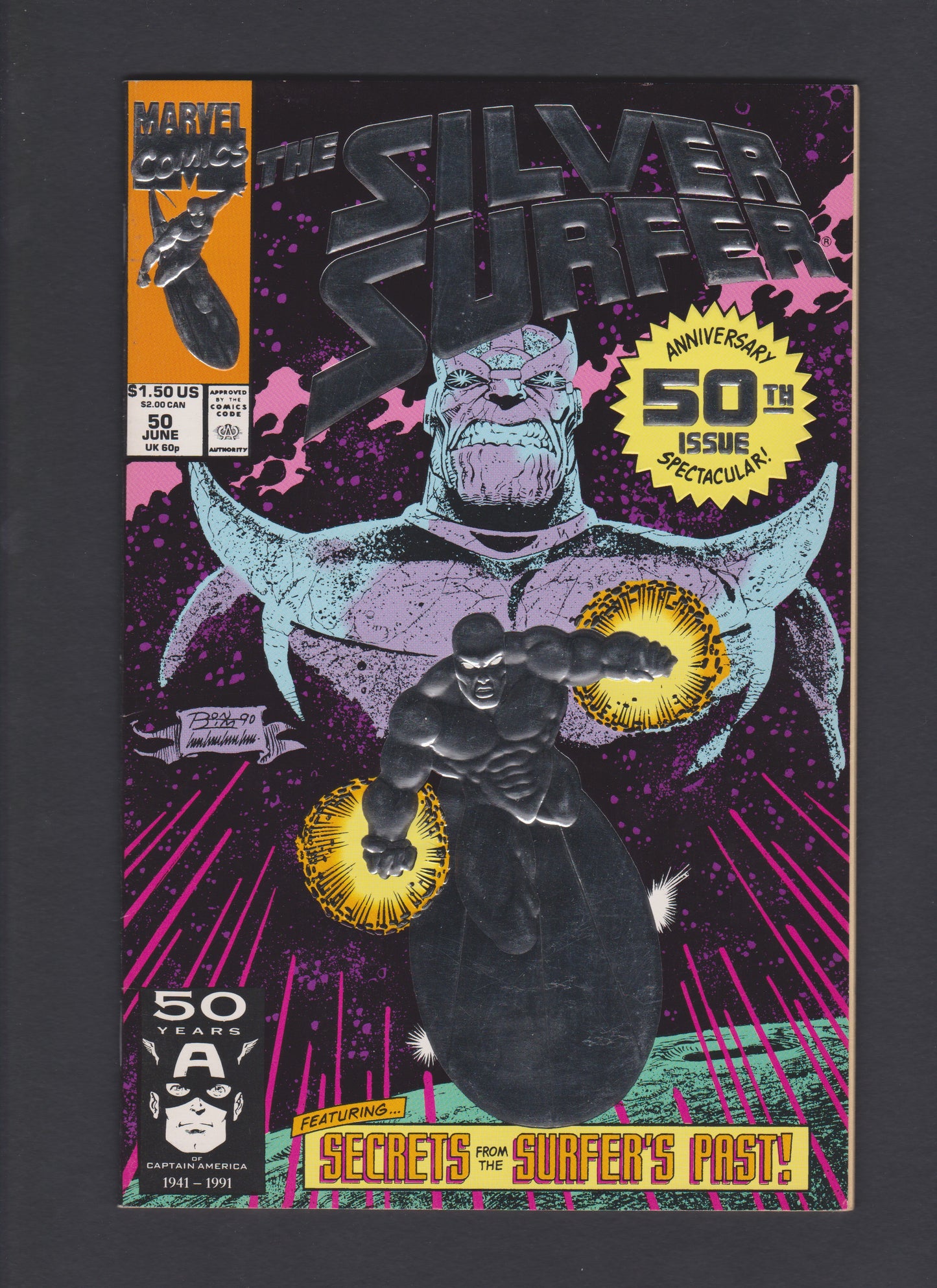 1990 Silver Surfer #50 Embossed 50th Anniversary Issue 1st Print Mint