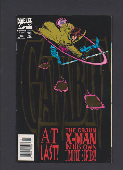 1993 Gambit #1 Black Cover Gold Foil Embossed Newsstand Edition