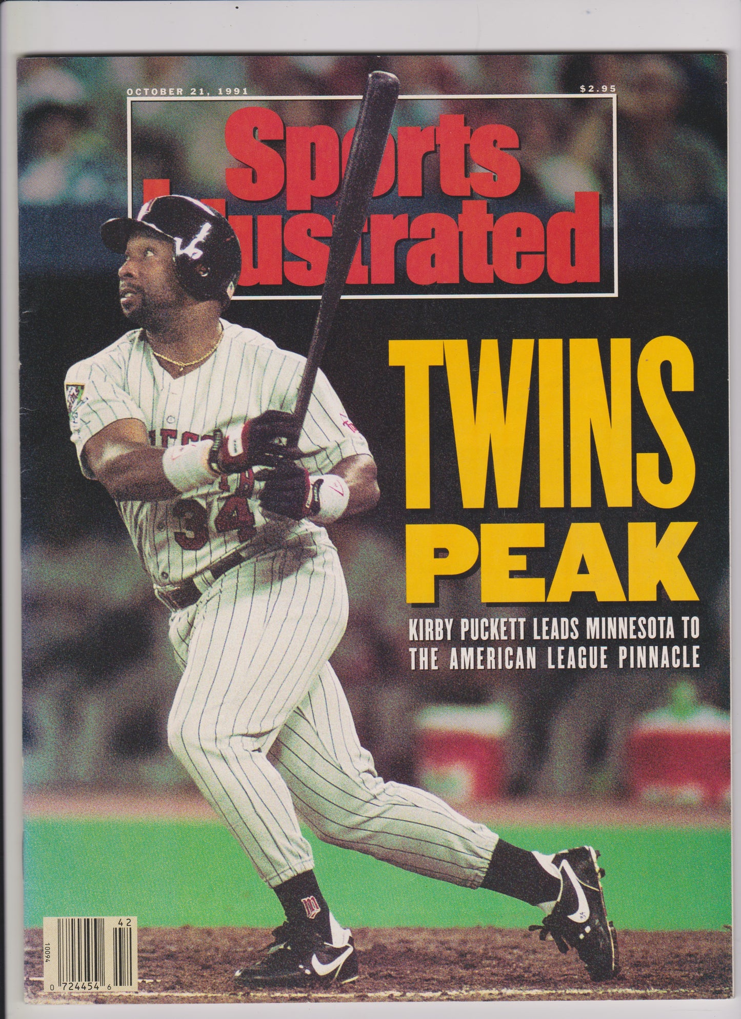 1991 Newsstand Sports Illustrated Kirby Puckett Minnesota Twins Mint - No Label